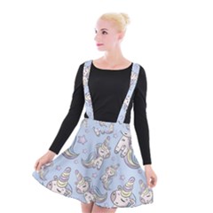 Pattern With Cute Unicorns Suspender Skater Skirt by Vaneshart