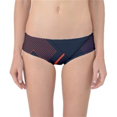 Gradient Geometric Shapes Dark Background Design Classic Bikini Bottoms by Vaneshart