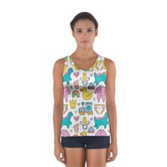 Baby Care Stuff Clothes Toys Cartoon Seamless Pattern Sport Tank Top  by Vaneshart