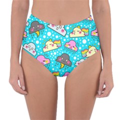 Cloud Seamless Pattern Reversible High-waist Bikini Bottoms by Vaneshart