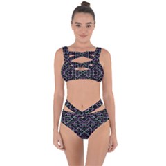 Lines And Dots Motif Geometric Seamless Pattern Bandaged Up Bikini Set  by dflcprintsclothing