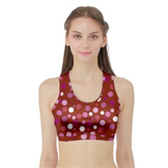 Lesbian Pride Flag Scattered Polka Dots Sports Bra With Border by VernenInk
