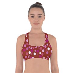 Lesbian Pride Flag Scattered Polka Dots Cross Back Sports Bra by VernenInk
