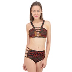 Summer  Flowers In A Floral Jungle Ornate Cage Up Bikini Set by pepitasart