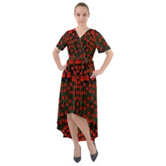 Summer  Flowers In A Floral Jungle Ornate Front Wrap High Low Dress by pepitasart