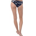 Black And White Abstract Textured Print Ring Detail Bikini Bottom View2