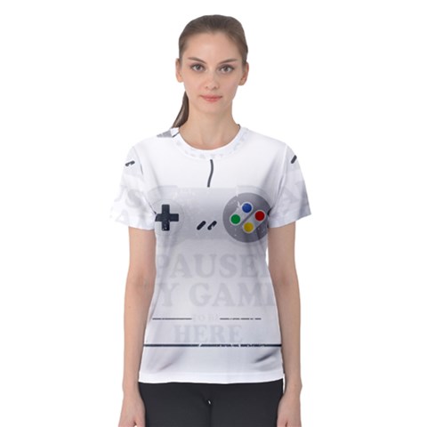 Ipaused2 Women s Sport Mesh Tee by ChezDeesTees