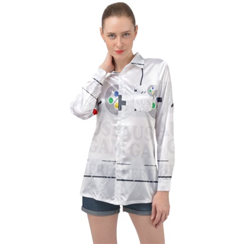 I Had To Pause My Game To Be Here Long Sleeve Satin Shirt by ChezDeesTees