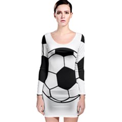 Soccer Lovers Gift Long Sleeve Bodycon Dress by ChezDeesTees