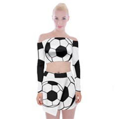 Soccer Lovers Gift Off Shoulder Top With Mini Skirt Set by ChezDeesTees