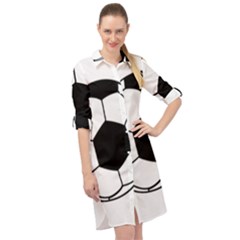Soccer Lovers Gift Long Sleeve Mini Shirt Dress by ChezDeesTees
