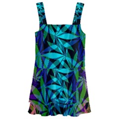 420 Ganja Pattern, Weed Leafs, Marihujana In Colors Kids  Layered Skirt Swimsuit by Casemiro