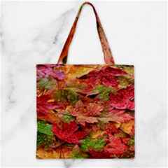 Spring Leafs Zipper Grocery Tote Bag by Sparkle