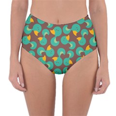 Vector-illustration-seamless-pattern-with-cartoon-duck Reversible High-waist Bikini Bottoms by Vaneshart