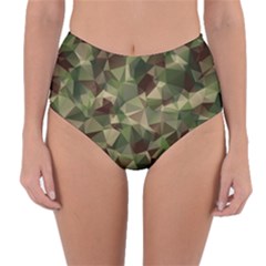 Abstract Vector Military Camouflage Background Reversible High-waist Bikini Bottoms by Vaneshart