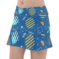 Flat-design-geometric-shapes-background Tennis Skorts by Vaneshart