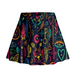 Sketch-graphic-illustration Mini Flare Skirt by Vaneshart