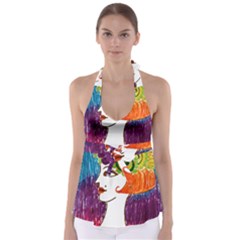Art Deco Woman Babydoll Tankini Top by snowwhitegirl
