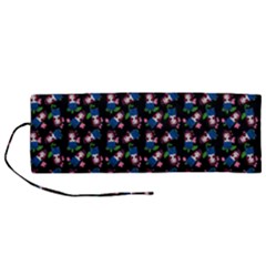 Goth Girl In Blue Dress Black Pattern Roll Up Canvas Pencil Holder (m) by snowwhitegirl