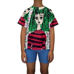 Freddy Girl Wall Kids  Short Sleeve Swimwear by snowwhitegirl