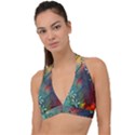 Flower Dna Halter Plunge Bikini Top View1