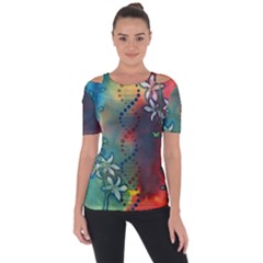 Flower Dna Shoulder Cut Out Short Sleeve Top by RobLilly