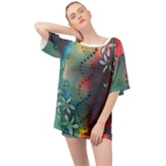 Flower Dna Oversized Chiffon Top by RobLilly