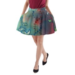 Flower Dna A-line Pocket Skirt by RobLilly