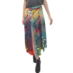 Flower Dna Velour Split Maxi Skirt by RobLilly