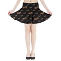 Out Word Motif Print Pattern Mini Flare Skirt View3