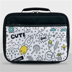 Set Cute Colorful Doodle Hand Drawing Lunch Bag by BangZart