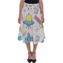 Cute seamless pattern with space Perfect Length Midi Skirt View1