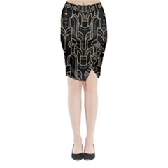 Art Deco Geometric Abstract Pattern Vector Midi Wrap Pencil Skirt by BangZart
