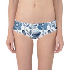 Indigo Watercolor Floral Seamless Pattern Classic Bikini Bottoms by BangZart