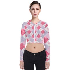 Cute Kawaii Patches Seamless Pattern Long Sleeve Zip Up Bomber Jacket by BangZart