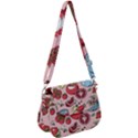 Tomato seamless pattern juicy tomatoes food sauce ketchup soup paste with fresh red vegetables Saddle Handbag View1
