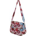 Tomato seamless pattern juicy tomatoes food sauce ketchup soup paste with fresh red vegetables Saddle Handbag View2