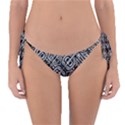 Linear Black And White Ethnic Print Reversible Bikini Bottom View1