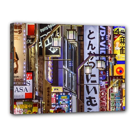 Shinjuku District Urban Night Scene, Tokyo Japan Canvas 16  X 12  (stretched) by dflcprintsclothing
