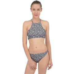 Leopard Spots Pattern, Geometric Dots, Animal Fur Print Racer Front Bikini Set by Casemiro