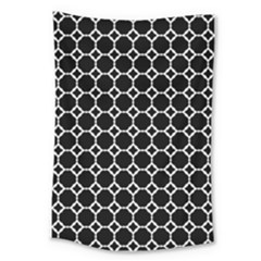 Pattern Abstrait Ronds Noir Large Tapestry by kcreatif