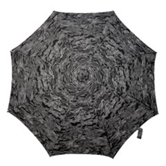 Black And White Texture Print Hook Handle Umbrellas (small) by dflcprintsclothing