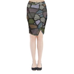 Cartoon Colored Stone Seamless Background Texture Pattern   Midi Wrap Pencil Skirt by BangZart