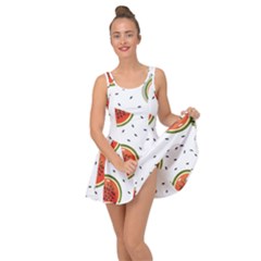 Seamless-background-pattern-with-watermelon-slices Inside Out Casual Dress by BangZart