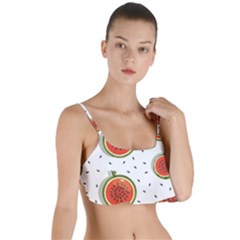 Seamless-background-pattern-with-watermelon-slices Layered Top Bikini Top  by BangZart