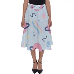 Cute Planet Space Seamless Pattern Background Perfect Length Midi Skirt by BangZart