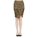Cartoon brown stone grass seamless background texture pattern Midi Wrap Pencil Skirt View1