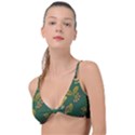 Cute seamless pattern bird with berries leaves Knot Up Bikini Top View1