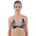 Pixel background design modern seamless pattern plaid square texture fabric tartan scottish textile Wrap Around Bikini Top View1