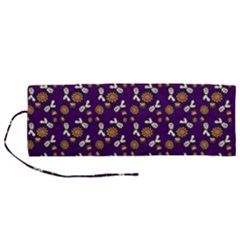 Clown Ghost Pattern Purple Roll Up Canvas Pencil Holder (m) by snowwhitegirl